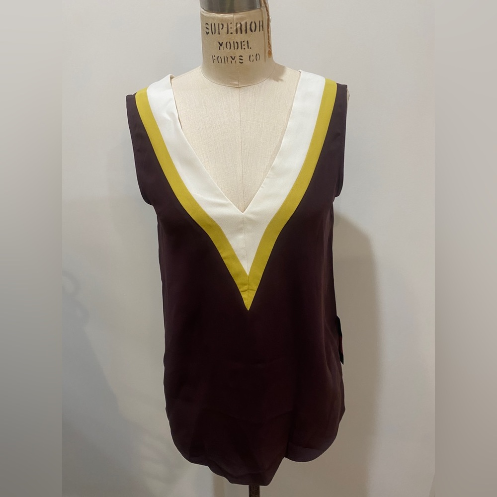 Zara multicolor v neck sleeveless size S blouse NWT
